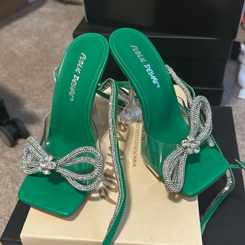 Public desire shoes ankle wrap up, Not leather sole